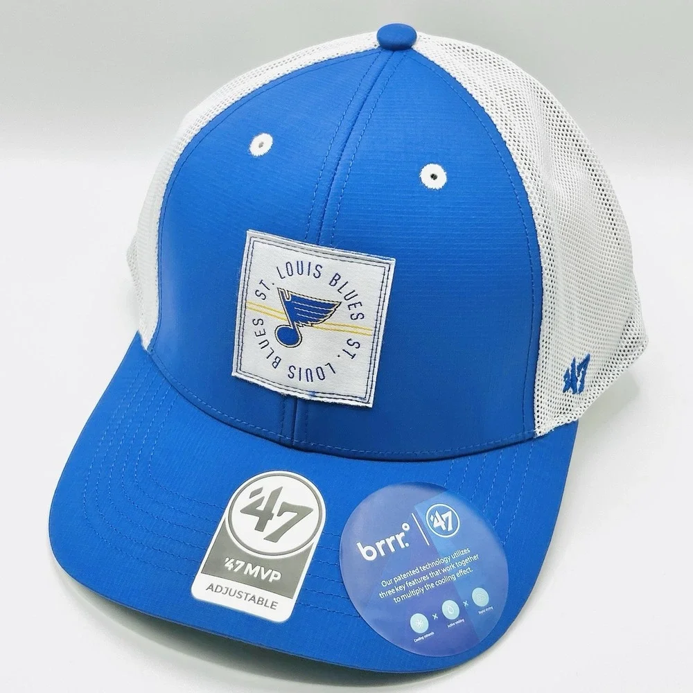 St. Louis Blues '47 Brand Downburst MVP Hat Cap Adjustable Strapback NHL Blue